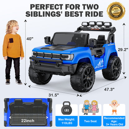 JOYSTROLL FD50 24V 2-Seater Kids Ride On Car-Blue