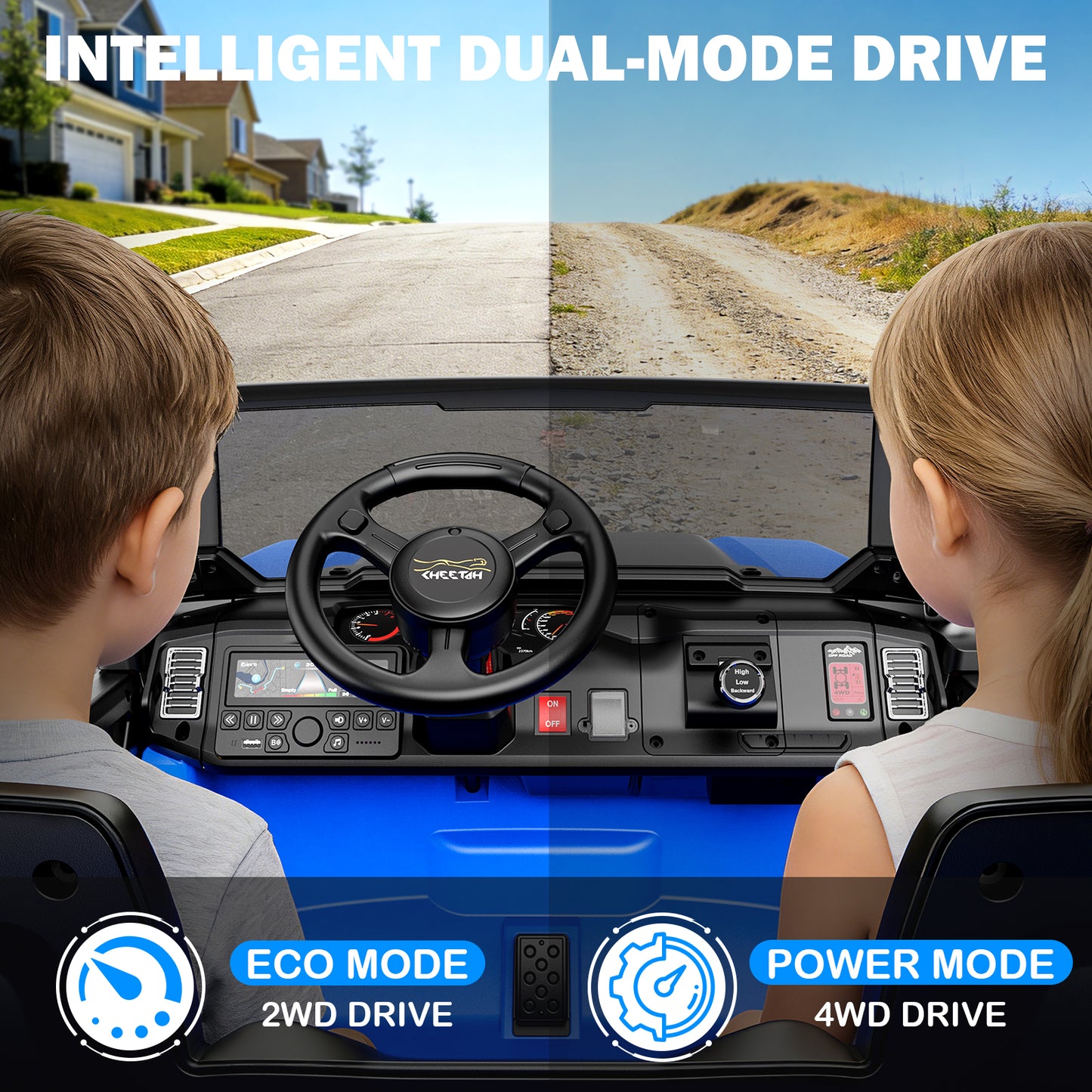 JOYSTROLL FD50 24V 2-Seater Kids Ride On Car-Blue