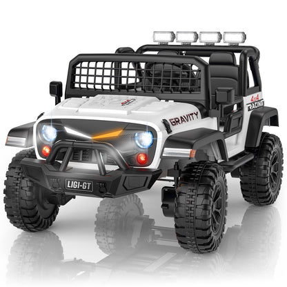 Toy off-road vehicle with 'Gravity' branding on a white background