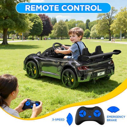 JOYSTROLL 24V 2 Seaters Kids Ride on Sports Car-RUF Licensed-Black